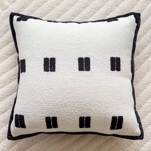 Geometric Symbol 45x45cm Decorative Zebra-Pattern Pillow Cover with Non-Woven Insert - Main Image
