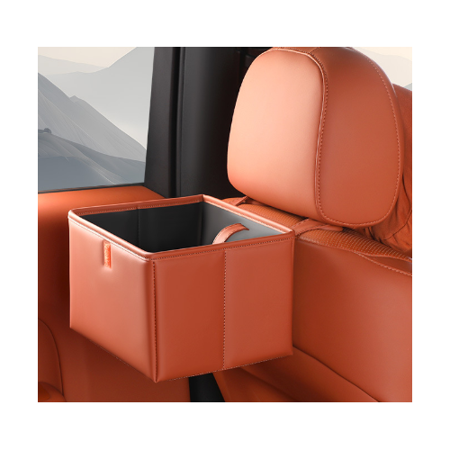 Orange Foldable Car Trash Bin and Storage Box - 23x17x15cm, Space-Saving, Convenient Design - Main Image