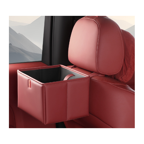 Red Foldable Car Trash Bin and Storage Box - 23x17x15cm, Space-Saving, Convenient Design - Main Image