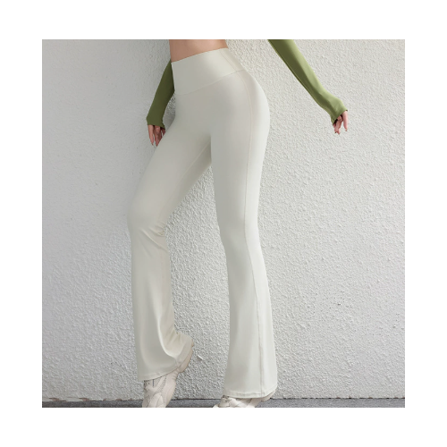 S White High Waist Flare Yoga Pants - Women's Bootcut Leggings - Peach Lift, Quick Dry, Workout & Fitness Pants - Main Image