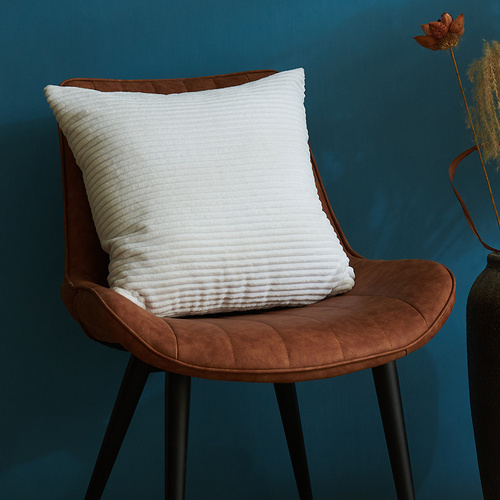 White Set of 4 Corduroy Pillow Covers - Solid Color Minimalist Throw Cushion Covers - 45x45cm (Pillow Inserts are NOT Included) - Main Image