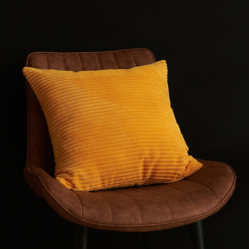 Gold Yellow Set of 4 Corduroy Pillow Covers - Solid Color Minimalist Throw Cushion Covers - 45x45cm (Pillow Inserts are NOT Included) - Main Image
