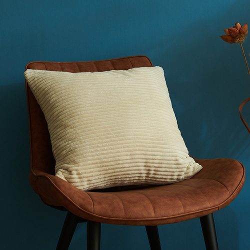 Milky White Set of 4 Corduroy Pillow Covers - Solid Color Minimalist Throw Cushion Covers - 45x45cm (Pillow Inserts are NOT Included) - Main Image