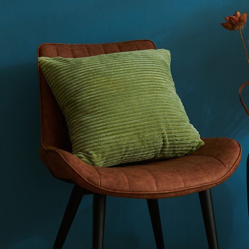 Light Green Set of 4 Corduroy Pillow Covers - Solid Color Minimalist Throw Cushion Covers - 45x45cm (Pillow Inserts are NOT Included) - Main Image