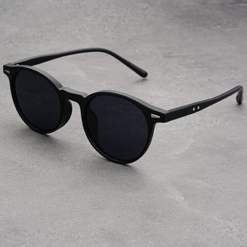 Sand Black Frame Gray Sheet 2 Pairs Round Frame Polarized Sunglasses - UV Protection - Main Image