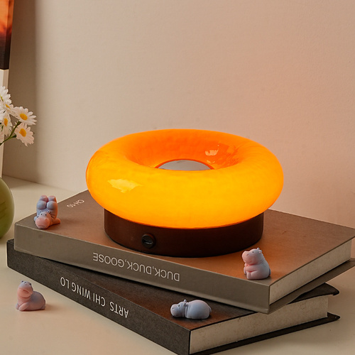 Orange Donut Table Lamp - Rechargeable Touch Control LED - Main Image