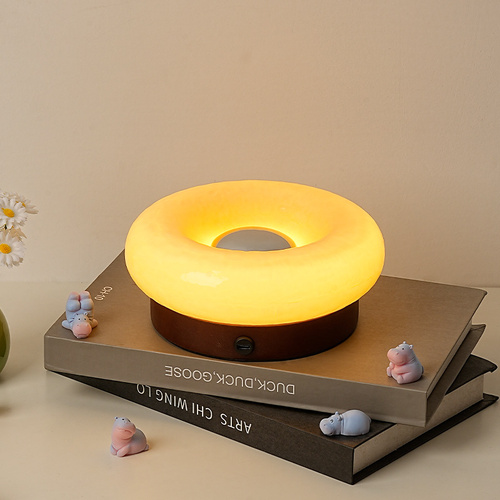 Yellow Donut Table Lamp - Rechargeable Touch Control LED - Main Image