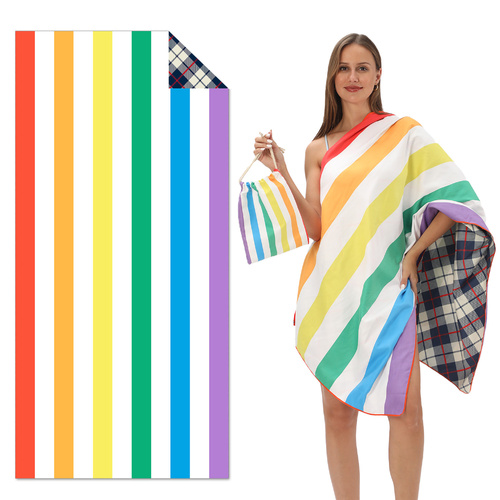 TW6 - Double-Sided Printed Beach Towel - Soft Microfiber - 100x180cm - Main Image