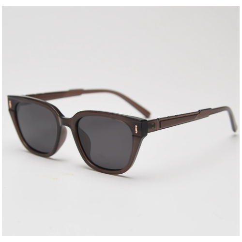 Jelly Tea All Grey Retro Small Frame Sunglasses - Black - UV Protection - Main Image