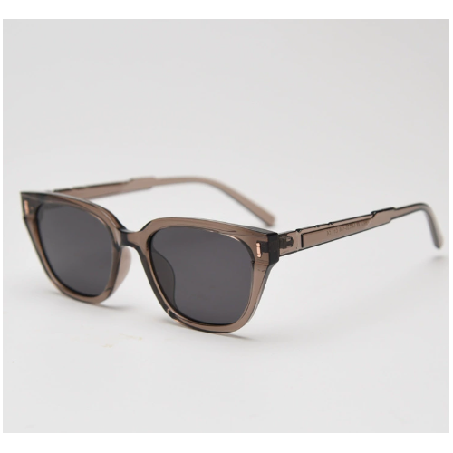 Cool Tea All Gray Retro Small Frame Sunglasses - Black - UV Protection - Main Image
