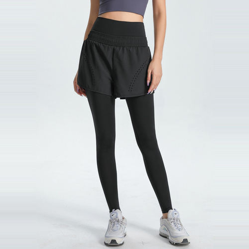 L Black Women's High-Waist Athletic Skort with Built-In Shorts - Breathable Quick-Dry Running Skirt with Phone Pocket - Main Image