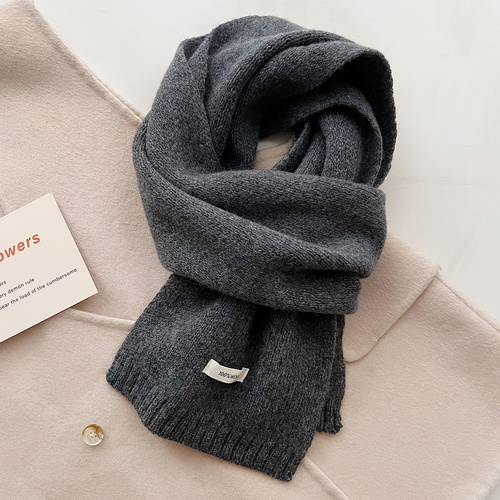 Dark Grey Luxurious 100% Wool Scarf for Women and Men - Soft, Warm, and Stylish - Main Image