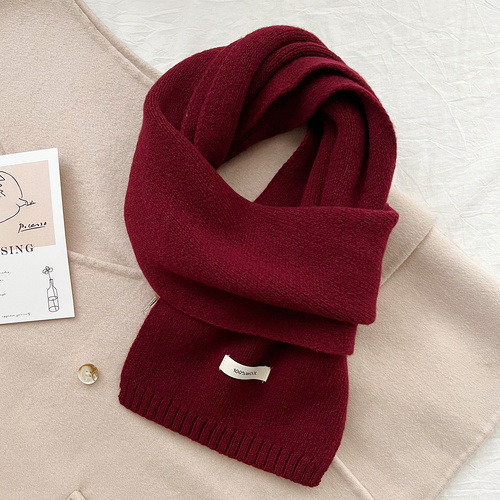 Dark Red Luxurious 100% Wool Scarf for Women and Men - Soft, Warm, and Stylish - Main Image