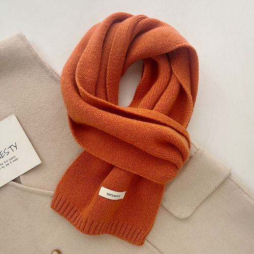 Orange Luxurious 100% Wool Scarf for Women and Men - Soft, Warm, and Stylish - Main Image