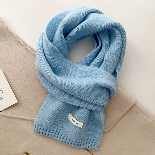 Light Blue Luxurious 100% Wool Scarf for Women and Men - Soft, Warm, and Stylish - Main Image