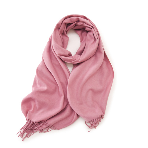 Red 2 PCS Skin Red Solid Color Scarf Shawl with Tassels - Warm Korean Style Wrap (180cm x 70cm) - Main Image