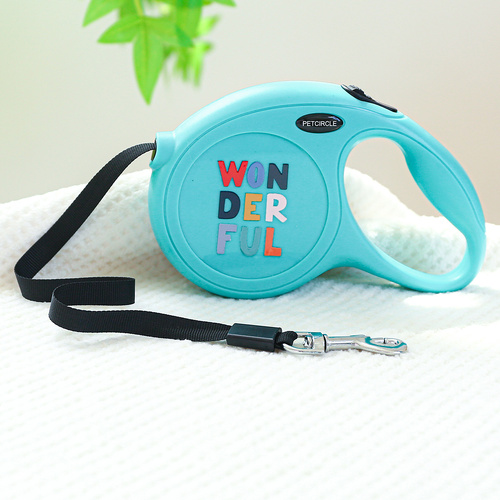 Green Wonderful 5m Cartoon Retractable Dog Leash for Golden Retriever & Poodle Puppies - Durable, Tangle-Free Pet Walking Essential - Main Image
