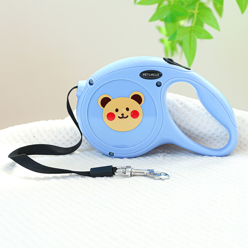 Blue Bear Wonderful 5m Cartoon Retractable Dog Leash for Golden Retriever & Poodle Puppies - Durable, Tangle-Free Pet Walking Essential - Main Image