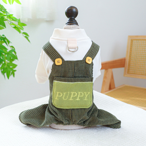 L Puppy Cute Four-Legged Dog Clothes - Spring/Summer Pet Outfit, Soft & Breathable - Main Image