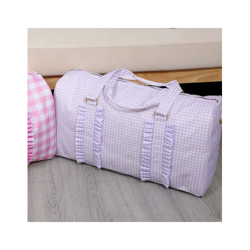 Purple Travel Bag with Large Capacity - Stylish Striped Backpack for Short Trips, 40x28x10cm - Main Image