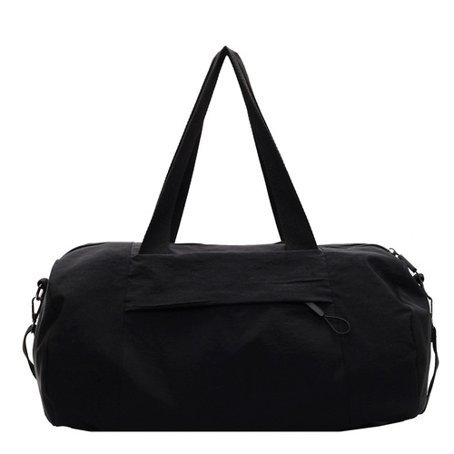 Black Candy-Colored Women's Gym Duffel Bag - Large Capacity Cylindrical Travel Tote with Handles - Main Image