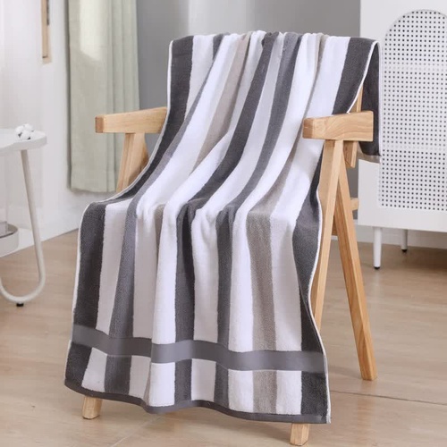 Grey Ultra-Absorbent Long-Fiber Cotton Large Bath Towel – Perfect for Home, Hotel, and Beauty Salons 140cm*70cm - Main Image