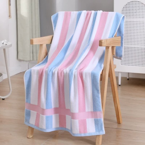 Pink Ultra-Absorbent Long-Fiber Cotton Large Bath Towel- Perfect for Home, Hotel, and Beauty Salons 140cm*70cm - Main Image