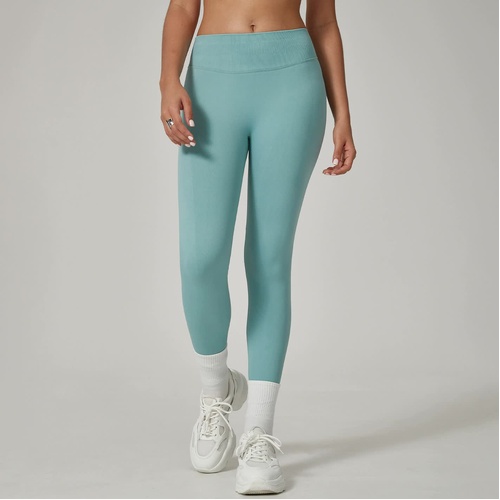 Light Blue High-Waisted Butt Lift Yoga Pants for Women - Peach Hip Design, Full-Length Leggings, Workout and Fitness Activewear size M - Main Image