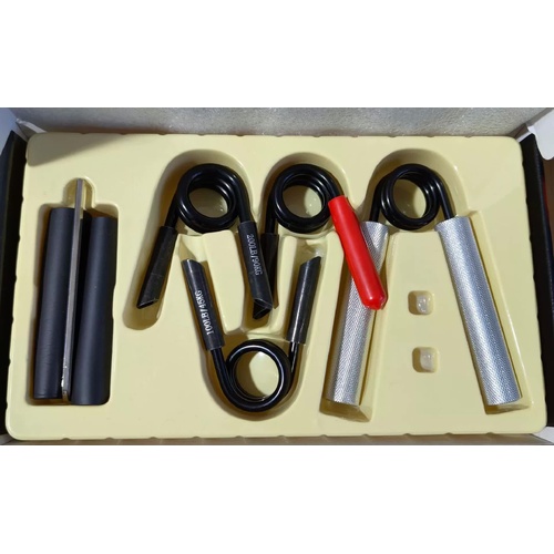 4-in-1 Aluminum Metal Grip Strength Trainer Set with Adjustable Resistance - Wrist, Finger, and Arm Exercise （100LB-250LB） - Main Image