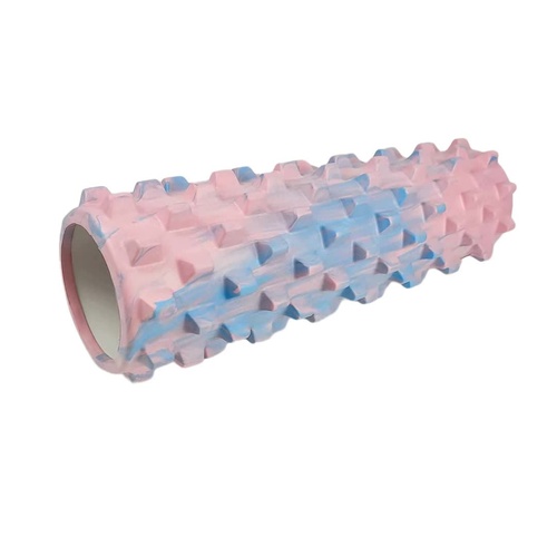 Colorful Hollow Yoga Foam Roller 45cm – Colorful Wolf Tooth Design Muscle Relaxation Massage Stick for Fitness and Sports - Main Image
