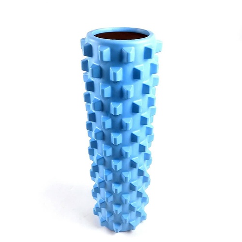 Blue Solid Yoga Foam Roller 45cm - Colorful Wolf Tooth Design Muscle Relaxation Massage Stick for Fitness and Sports - Main Image