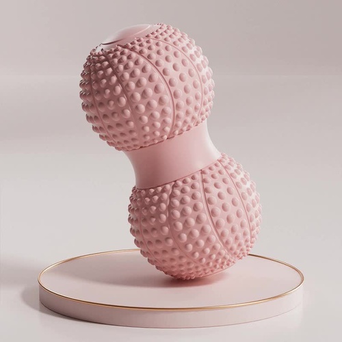 Pink 2pcs Fascia Ball Foot Arch Massager Peanut Ball for Muscle Relaxation, Deep Tissue Release, Yoga Massage 6.5*6.5*13CM - Main Image
