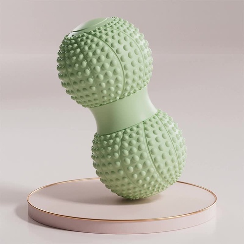 Green 2pcs Fascia Ball Foot Arch Massager Peanut Ball for Muscle Relaxation, Deep Tissue Release, Yoga Massage 6.5*6.5*13CM - Main Image