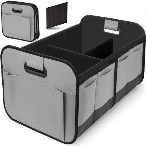 Foldable Fabric Car Trunk Organizer - Collapsible Storage Box for Vehicle Organization 60x37x31cm - Main Image