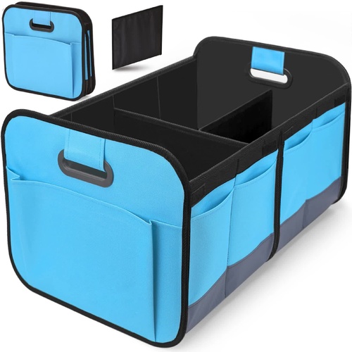 Foldable Fabric Car Trunk Organizer - Collapsible Storage Box for Vehicle Organization 60x37x31cm - Main Image