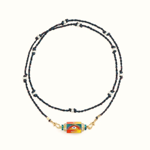 Mystical Tarot Charm Necklace - Boho Pendant(Red Eye Pattern) - Main Image