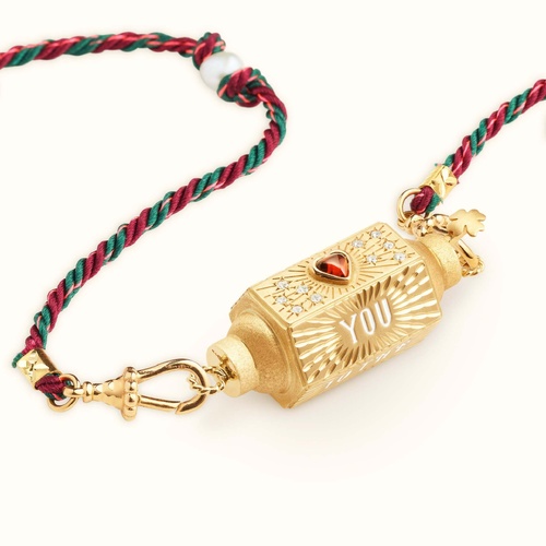 Mystical Tarot Charm Necklace - Boho Pendant(Red love heart) - Main Image