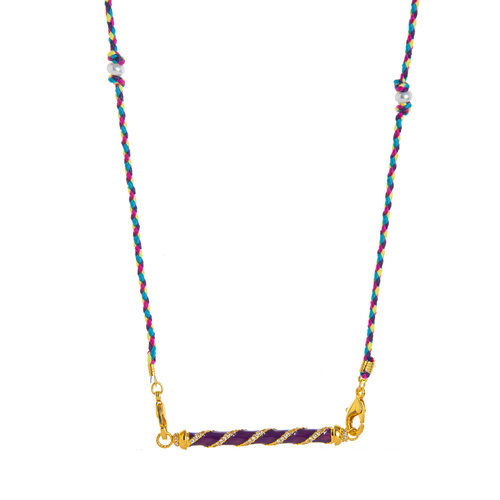 Mystical Tarot Charm Necklace - Boho Pendant(Purple rotation) - Main Image