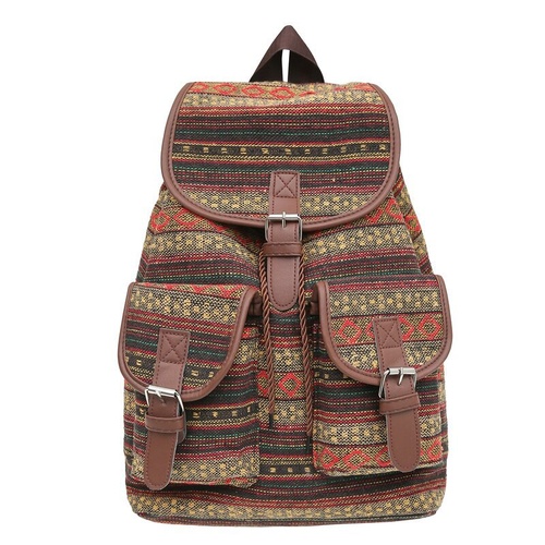 Ginger Stripes Boho Pattern Backpack - Stylish Casual Backpack for Everyday - Main Image