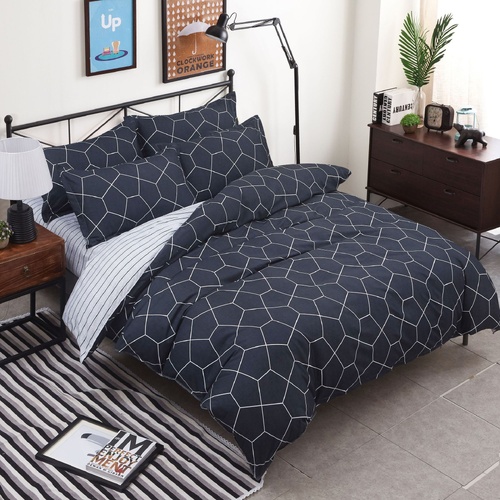 Plaid Duvet Cover - 3 Piece Bedding Set (with Corner Ties)Quilt cover 230cm x 265cm, pillowcase 51 x 92cm - Main Image