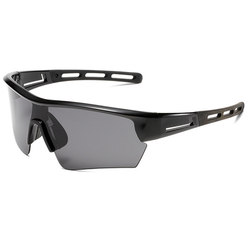 2 pcs Outdoor Sports Sunglasses - UV Protection HD Lenses for Cycling, Boating, Fishing（Black frame black gray film） - Main Image