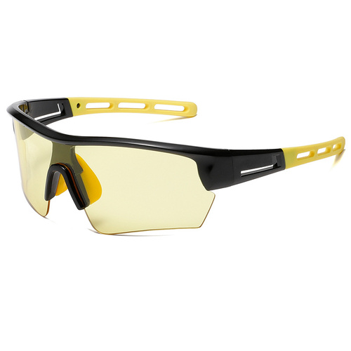 2 pcs Outdoor Sports Sunglasses - UV Protection HD Lenses for Cycling, Boating, Fishing(Black and yellow frame night vision film) - Main Image