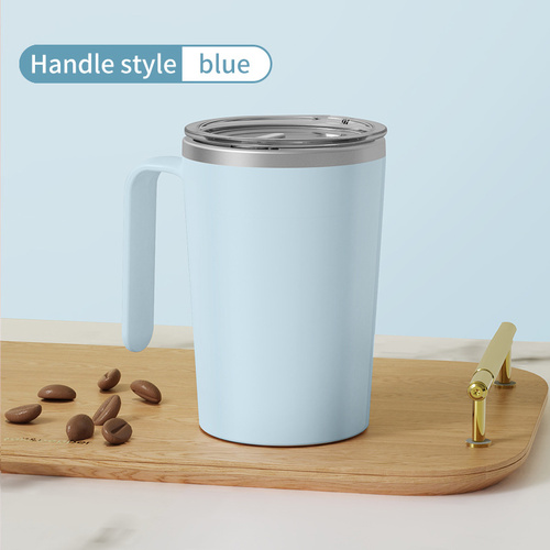 Blue Portable Automatic Mixing Coffee Cup - Stainless Steel Magnetic Stirrer(handle stlye) - Main Image