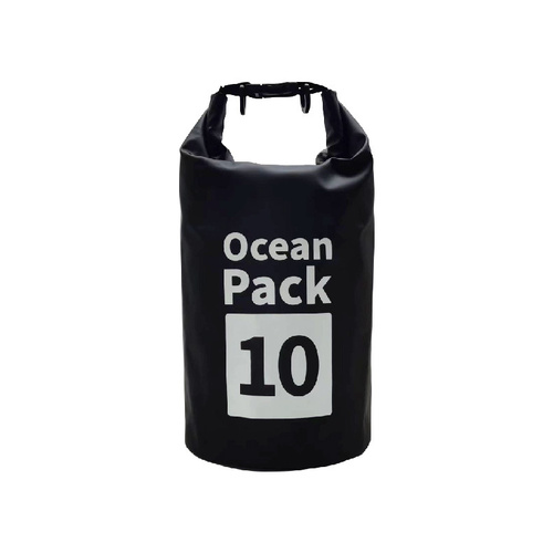 Black 10L Waterproof Dry Bag - PVC Mesh Rafting & Swimming Backpack - Main Image