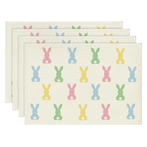 Easter Cotton-Linen Placemats - Set of 4 Anti-Stain Table Mats(Style 16) - Main Image