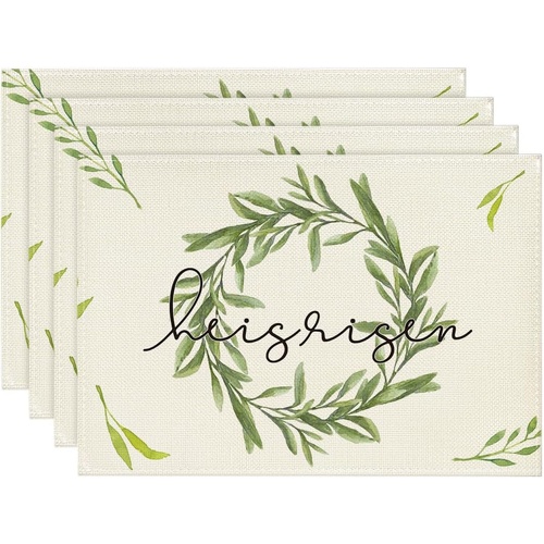 Easter Cotton-Linen Placemats - Set of 4 Anti-Stain Table Mats(Style 19) - Main Image