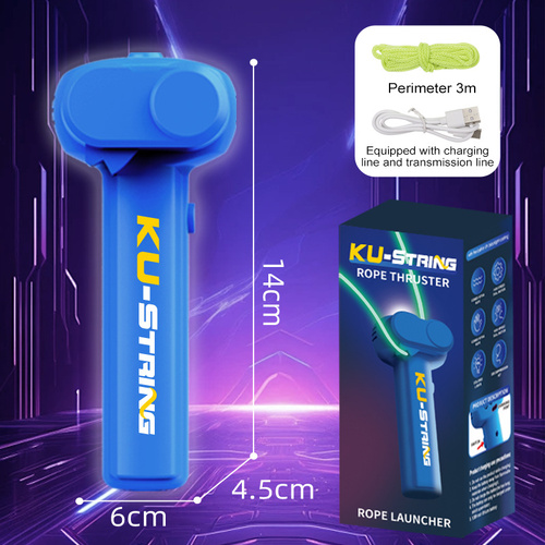Dark blue 3-Meter Glow-in-the-Dark Rope Launcher Toy - Fun Stress Relief for All Ages - Main Image