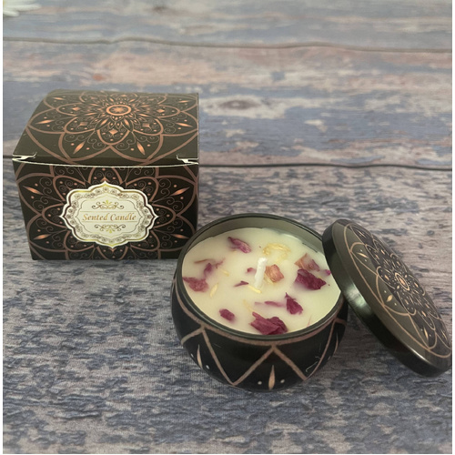 Small Scented Candle Set - 4 Soy Wax Candles, Travel Candle Set (White Musk) - Main Image