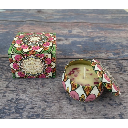 Small Scented Candle Set - 4 Soy Wax Candles, Travel Candle Set (Vanilla cream) - Main Image