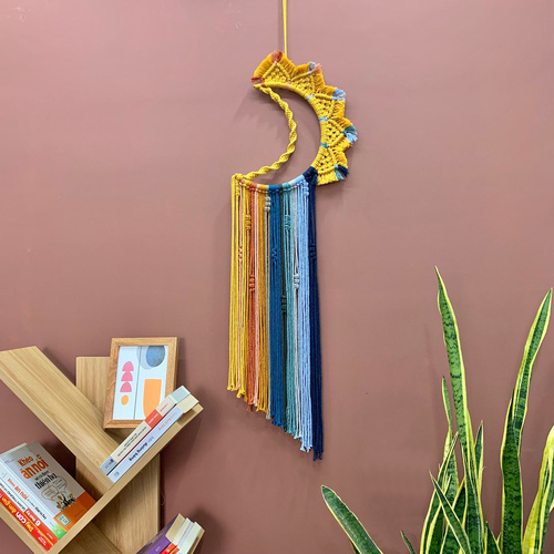 Colorful Tassel Dream Catcher - Bohemian Style Wall Decor (moon) - Main Image
